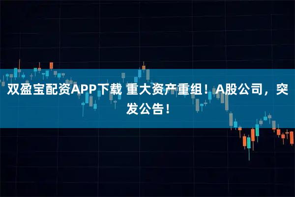 双盈宝配资APP下载 重大资产重组!A股公司,突发公告!